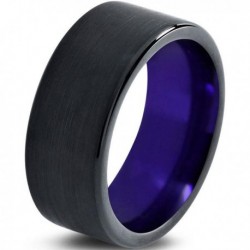 Вольфрамовое Матовое Обручальное (свадебное) кольцо 10мм (мужское, женское) черно фиолетовое CC230-C600-A