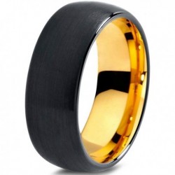 Вольфрамовое Черное Матовое 8мм Свадебное (Обручальное) кольцо CJ705-Y-8-A