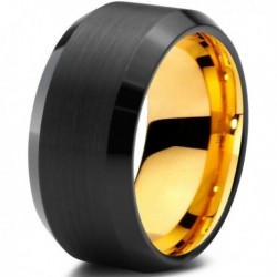 Вольфрамовое Черное Матовое Обручальное (свадебное) кольцо 10мм CJ708-Y-10-A