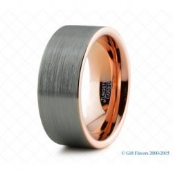 Вольфрамовое Обручальное (свадебное) (свадебное) Матовое кольцо с покрытием 18к розовым золотом 774211647