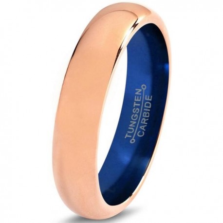 Вольфрамовое Обручальное (свадебное) кольцо 4мм (мужское, женское) с покрытием 18к розовым золотом