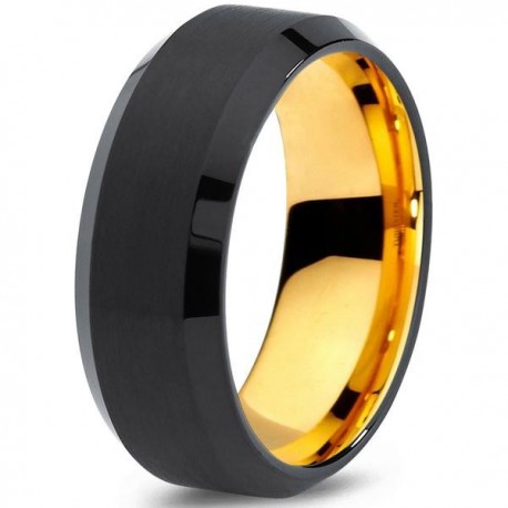 Вольфрамовое Черное Матовое 8мм Свадебное кольцо