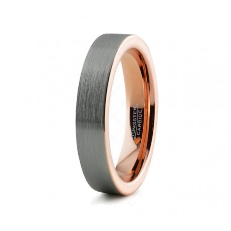 Вольфрамовое Обручальное (свадебное) кольцо с покрытием 18к розовым золотом 4мм